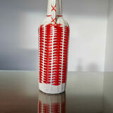 Bottle in red and white scoubidou 50-60s