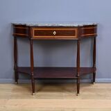 Console in mahogany and marble, Louis XVI period – late 18th century.