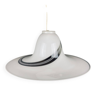 Vintage Murano Glass Pendant Lamp, Swirl, Italy, 1970s