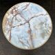 Round bistro table, cast iron legs, vintage, 1940s