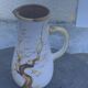Vase, enameled ceramic jug, chiseled tree motif, west germany vintage 1970, numbered 3047