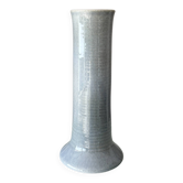 Tall Vintage Studio Pottery Vase – Pale Blue & Brown Glaze