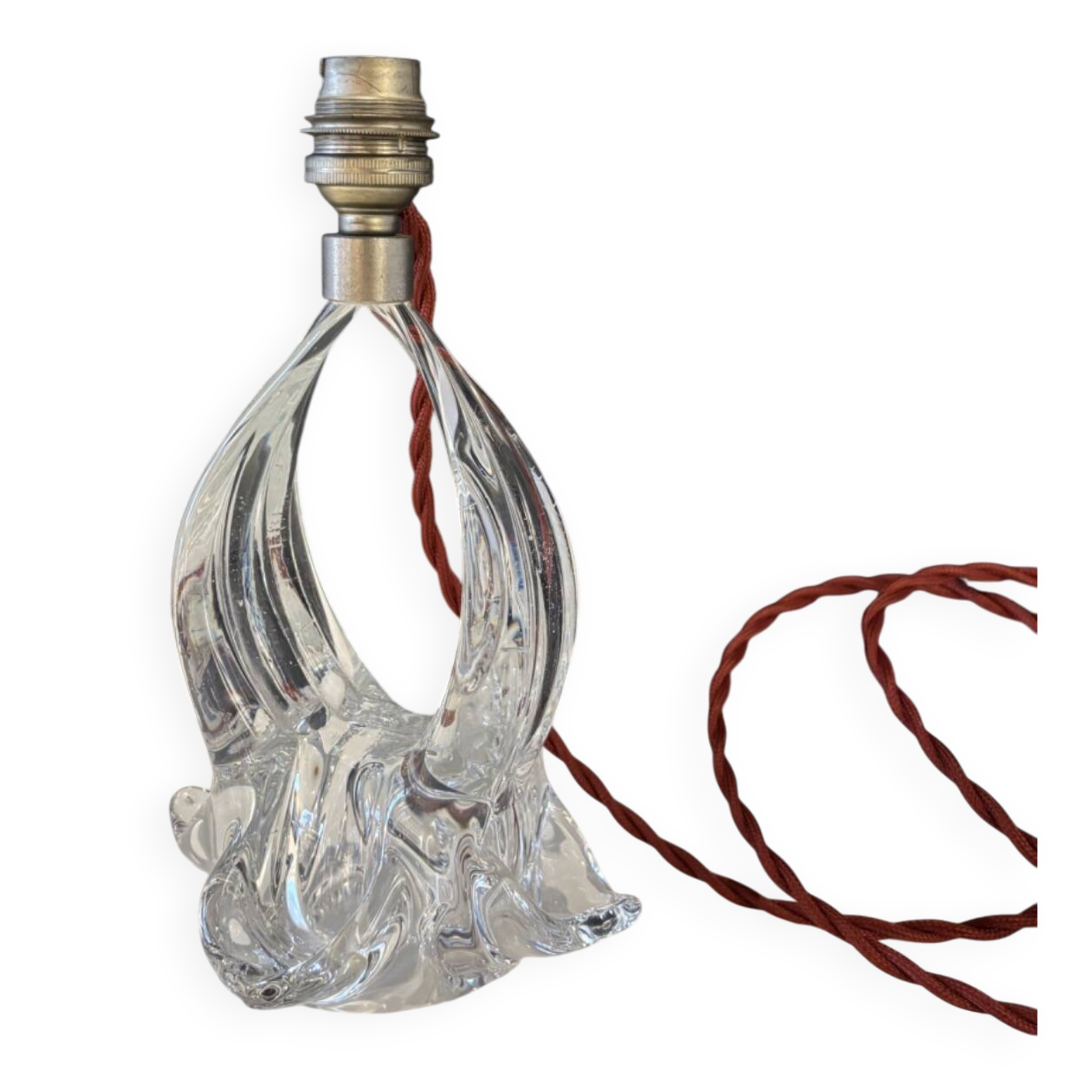 Sculpted crystal lamp base