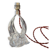 Pied de lampe en cristal sculpté