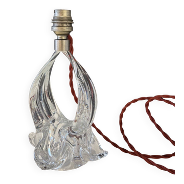Pied de lampe en cristal sculpté
