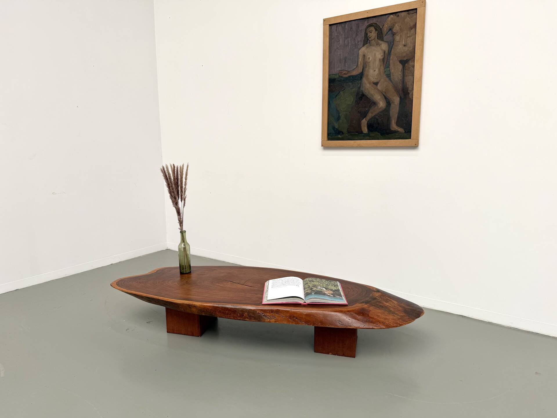 Organic Coffee Table "Slab" in Solid Exotic Wood