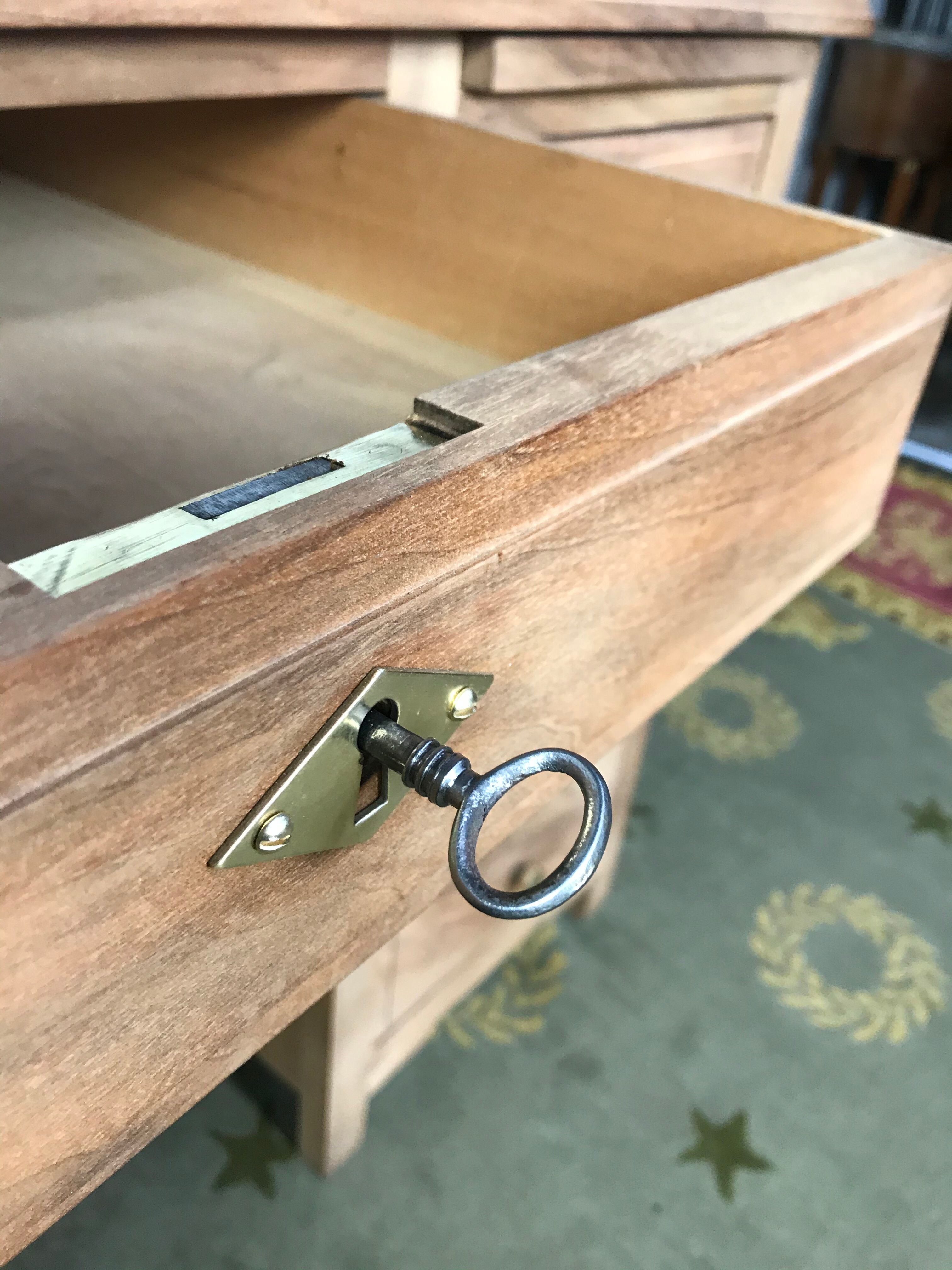 Art Deco administrative office with restored solid walnut coffers