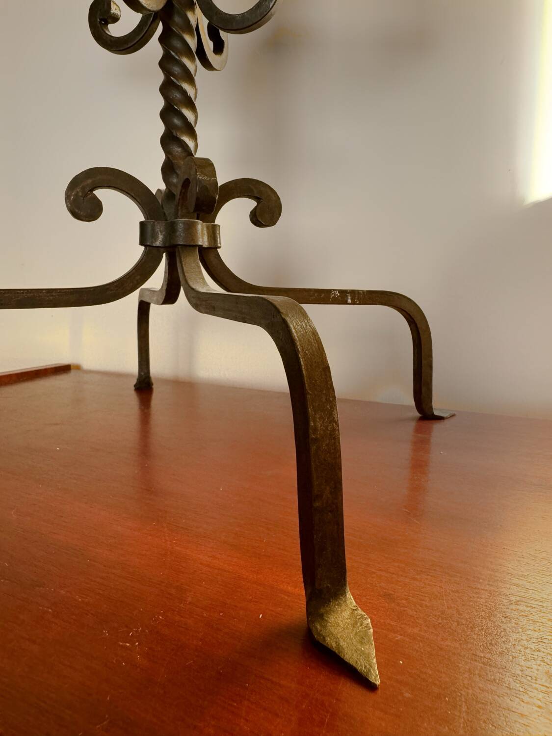 Antique wrought iron candlestick