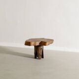 Vintage French Free Form Wooden Side Low Sculptural Table, 1960s