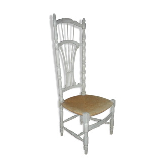 Chaise prie-dieu patinée style shabby