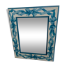 Miroir rectangulaire sur cadre bois "ruban bleu" 61x71cm