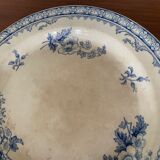Plat de service faïence bleue anglaise Staffordshire, XIXème