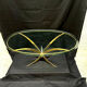 Brass and crystal coffee table, French work, 60s.