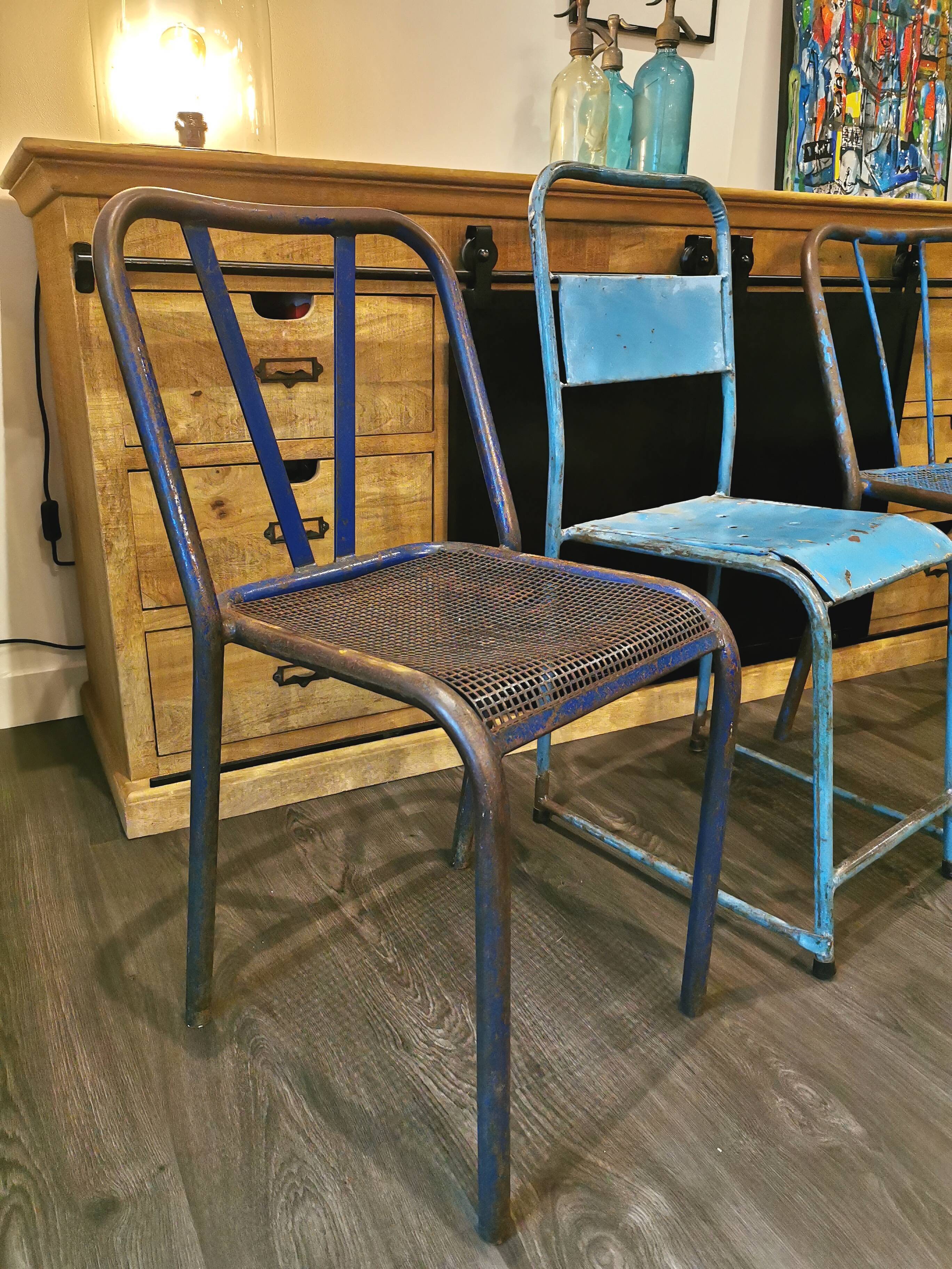 Set of 5 mismatched industrial chairs