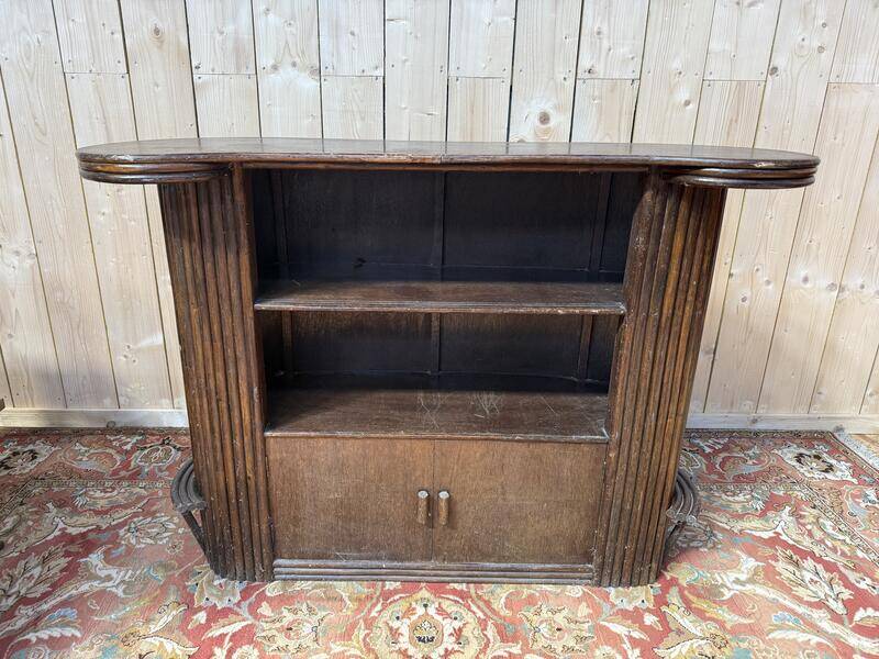 Comptoir de bar en rotin des années 1960