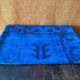 Electric Blue Vintage Turkish Rug Pillow, Hand-Stitched Wool Cushion