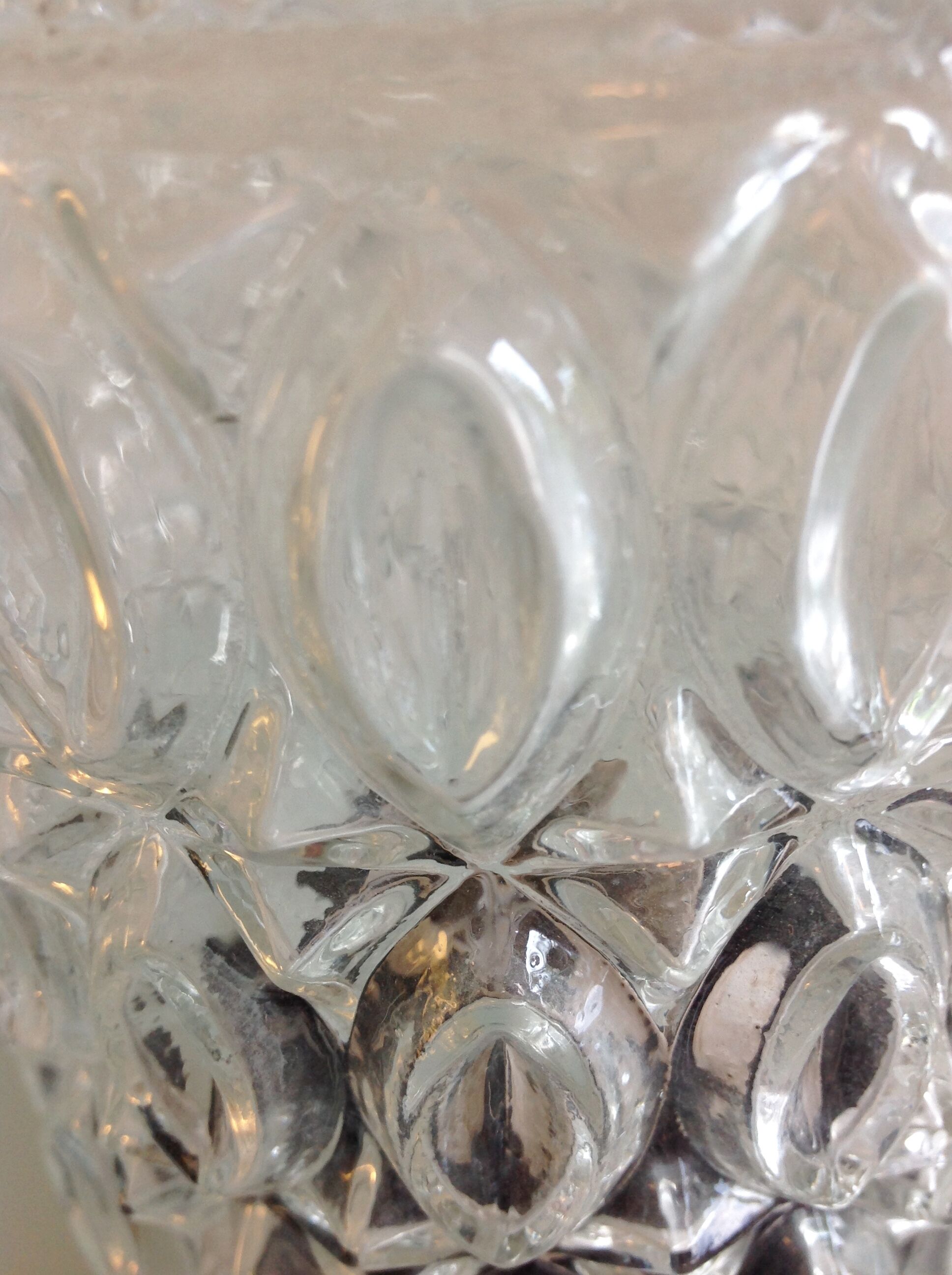 Glass ceiling light structured by RZB Leuchten, vintage 60/70s