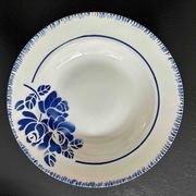 Lot de 9 assiettes creuses vintage motifs bleus