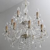Maria Theresa Mid-Century Modern Italian 15-Light Crystal Chandelier, 1950s