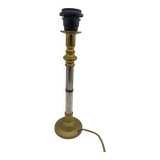 Brass and chrome-plated steel lamp base.