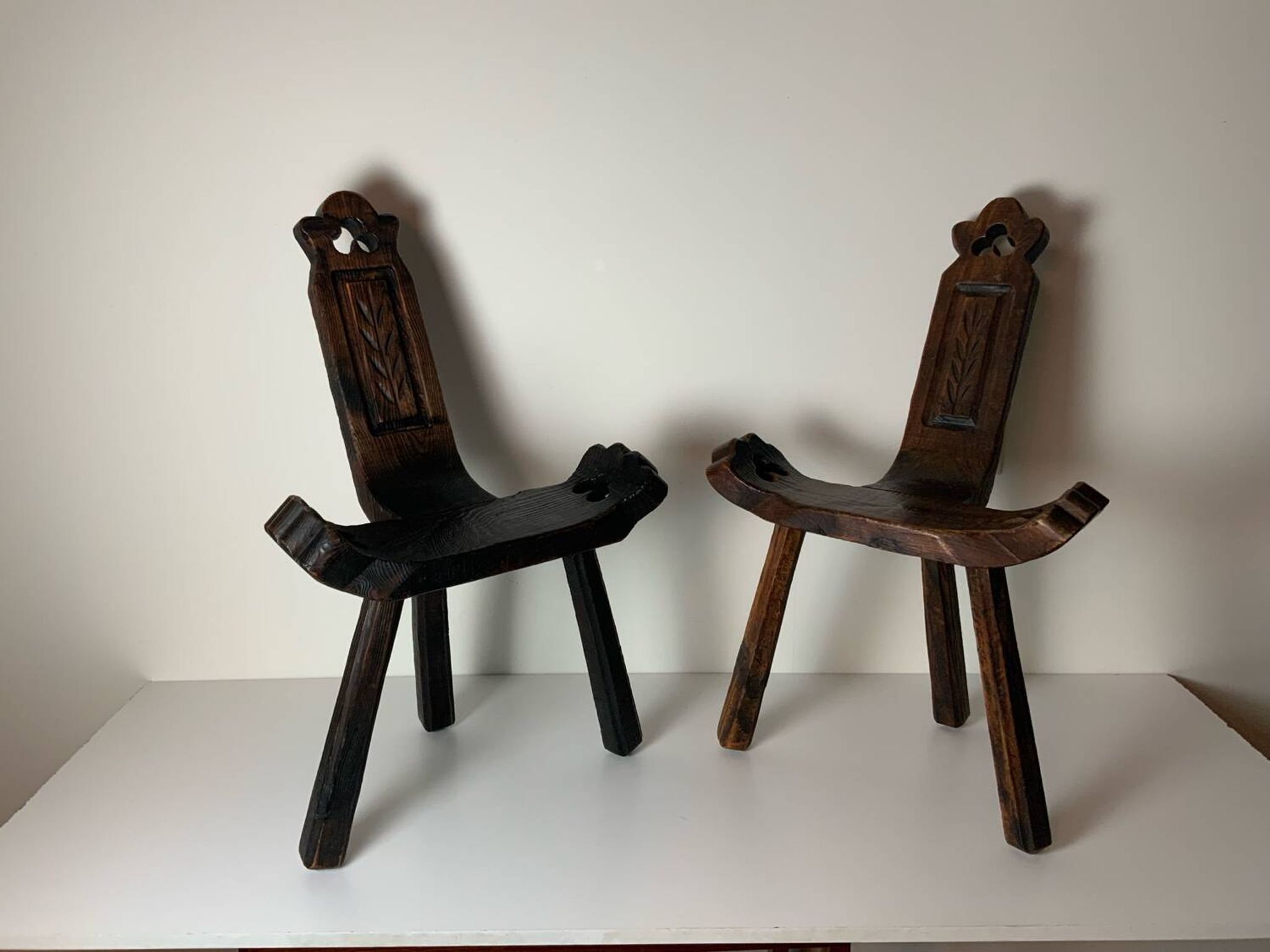 Brutalist pair of chairs