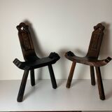 Brutalist pair of chairs