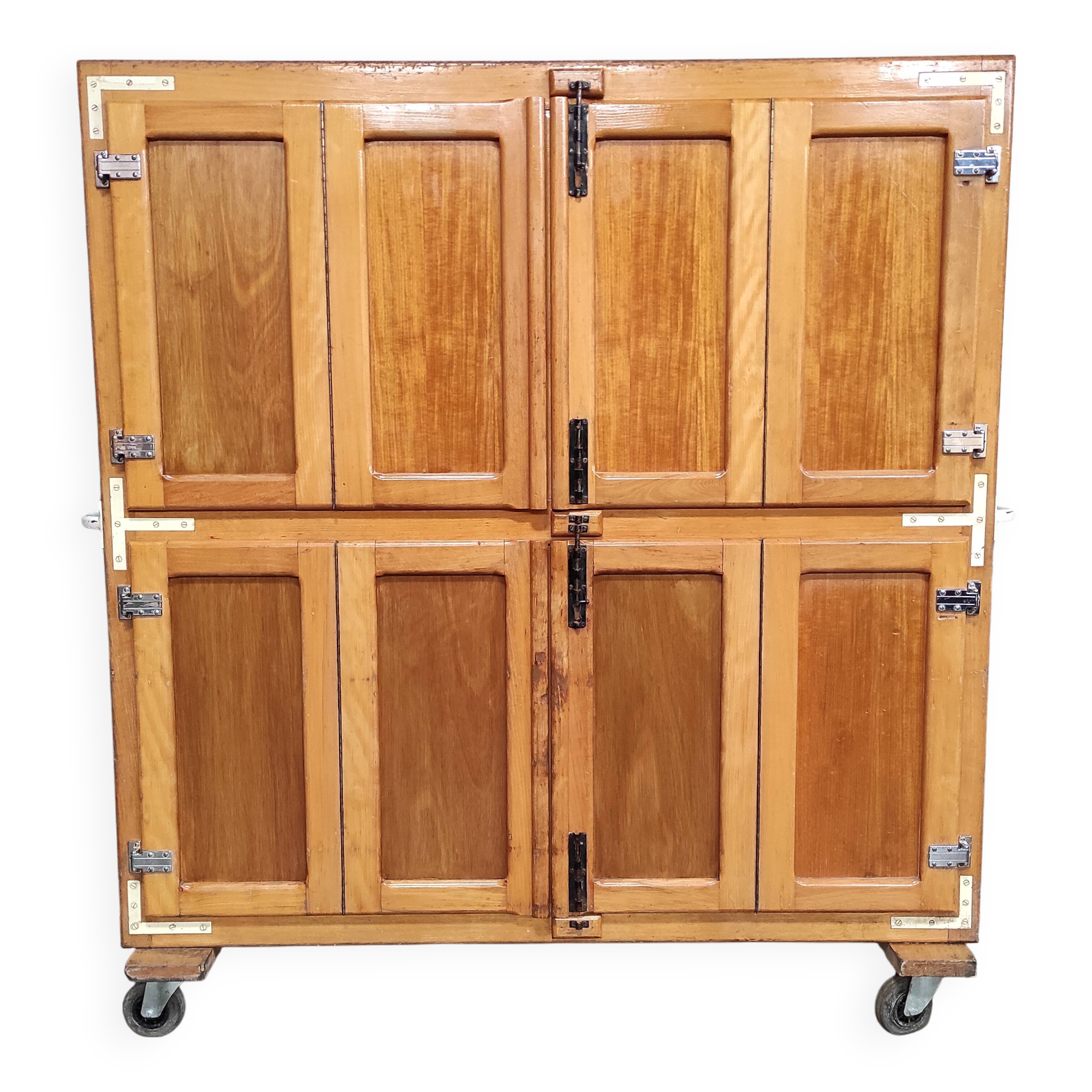 Vintage Bakery Dough Proofing Cabinet | Authentic Wooden Storage