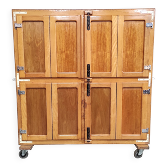 Vintage Bakery Dough Proofing Cabinet | Authentic Wooden Storage