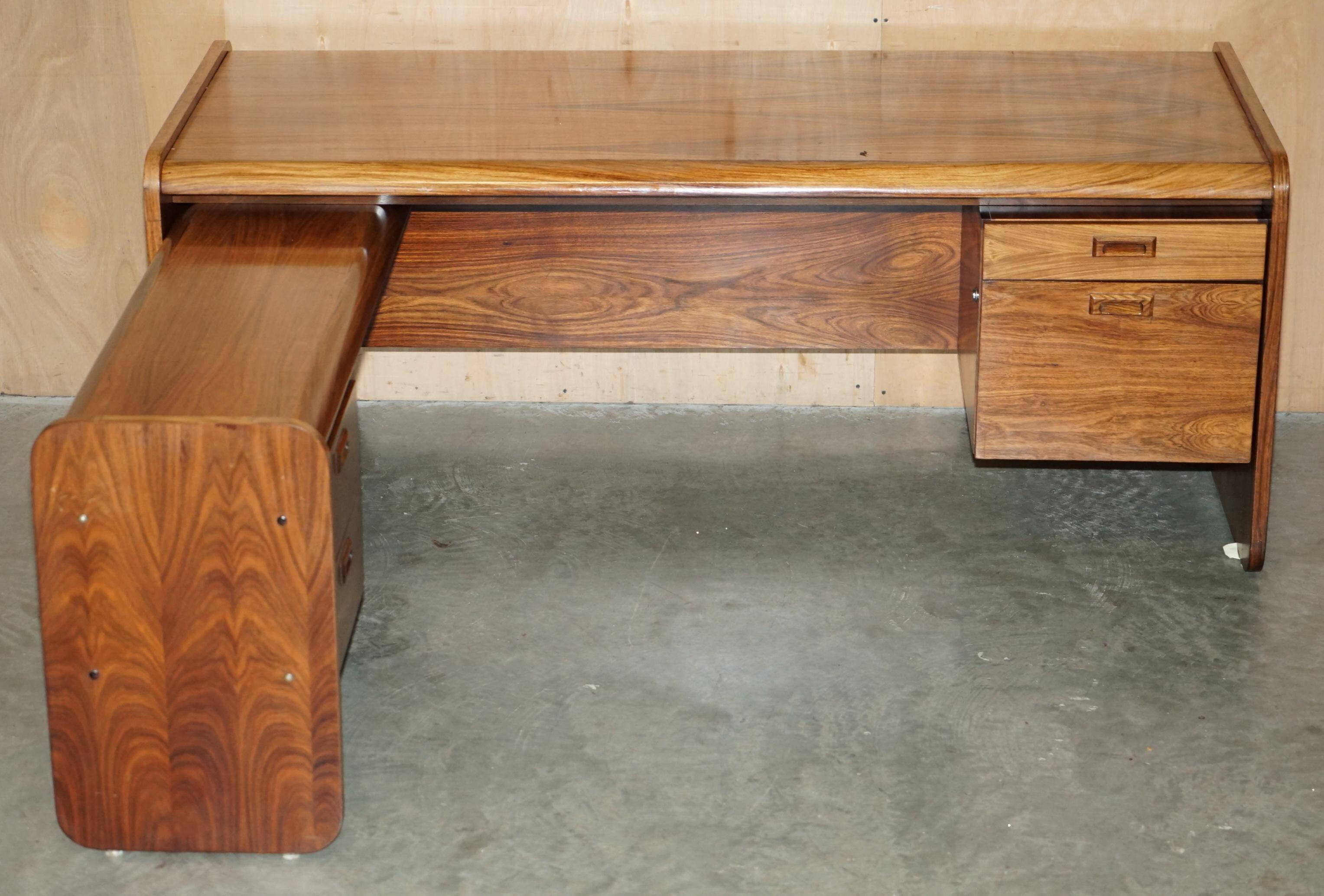 Left corner desk in Brazilian wood Mid Century Modern style
