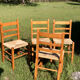 4 chaises paillées en pin vintage bois 1980 1990