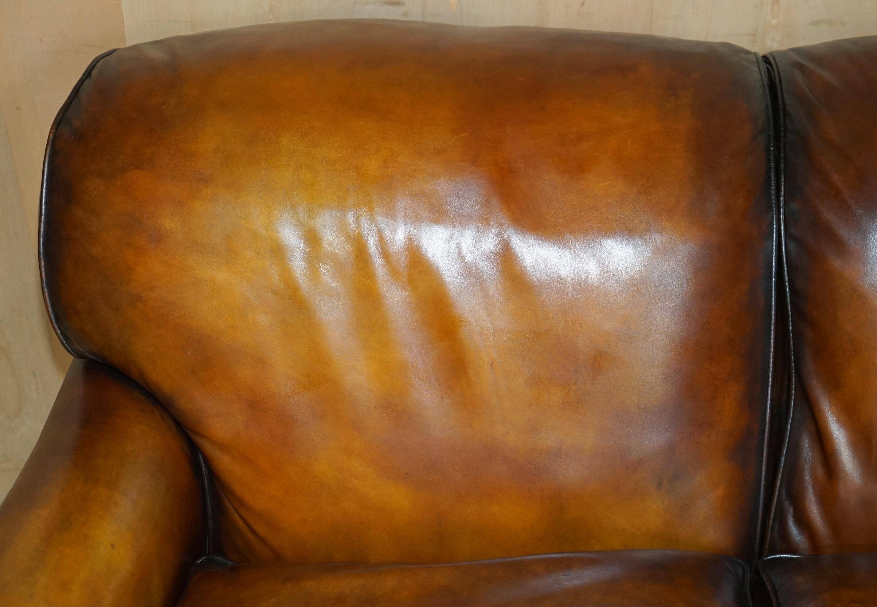 Restored leather Howard & Son canapé style, 204 cm