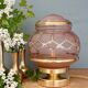 Vintage Art Deco globe table lamp in pink and gold glass.