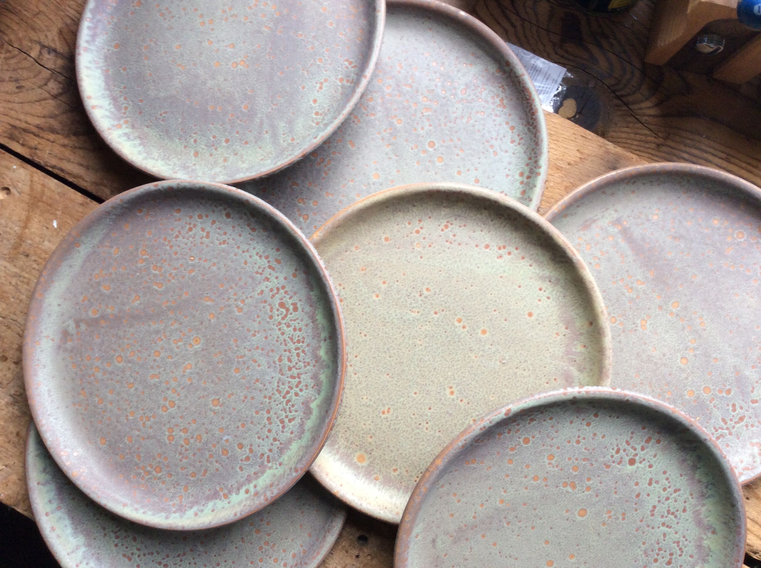 Set of 12 large and 11 small sandstone plates