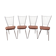 4 chaises vintage chrome et skai marron clair