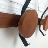 Teak and metal hooks