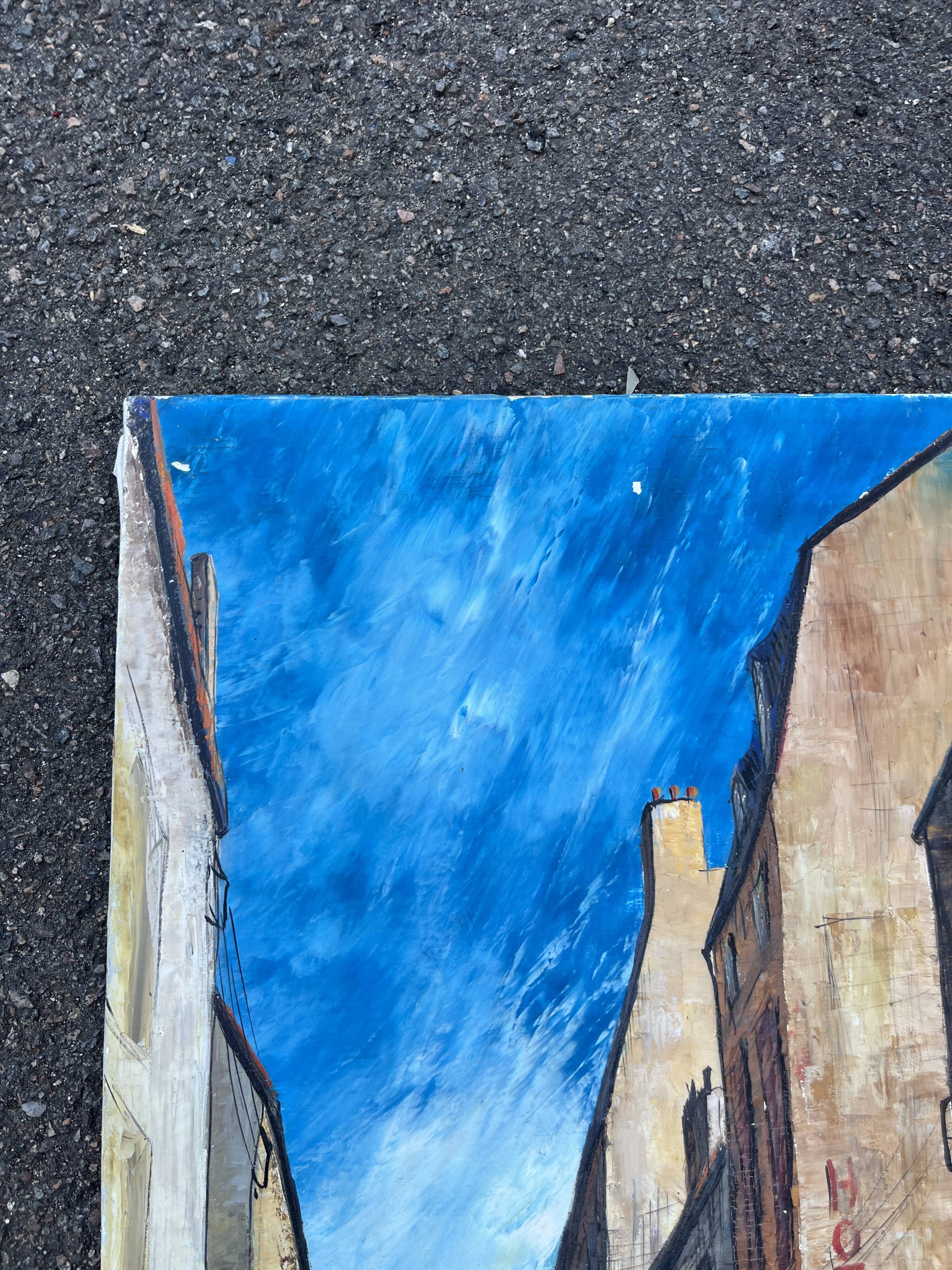 Painting by Dominique Brochard "Domi" – Street Scene – 1967
