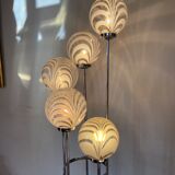 Waterfall floor lamp 5 globes Marinha Grande factory 70s