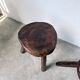Pair of tripod stools in oak
