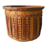 Rattan pot cache and woven wicker from the 70s