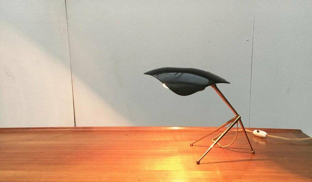 Mid-Century German Acryl and Brass Tripod Table Lamp from Cosack, 1960s, Set of 2