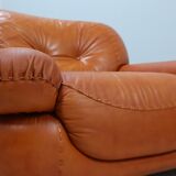 Sapporo cognac leather armchairs by girgi 1970s