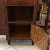 Elm and marble bedside table