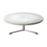 White and chrome mosaic coffee table by Heinz Lilienthal