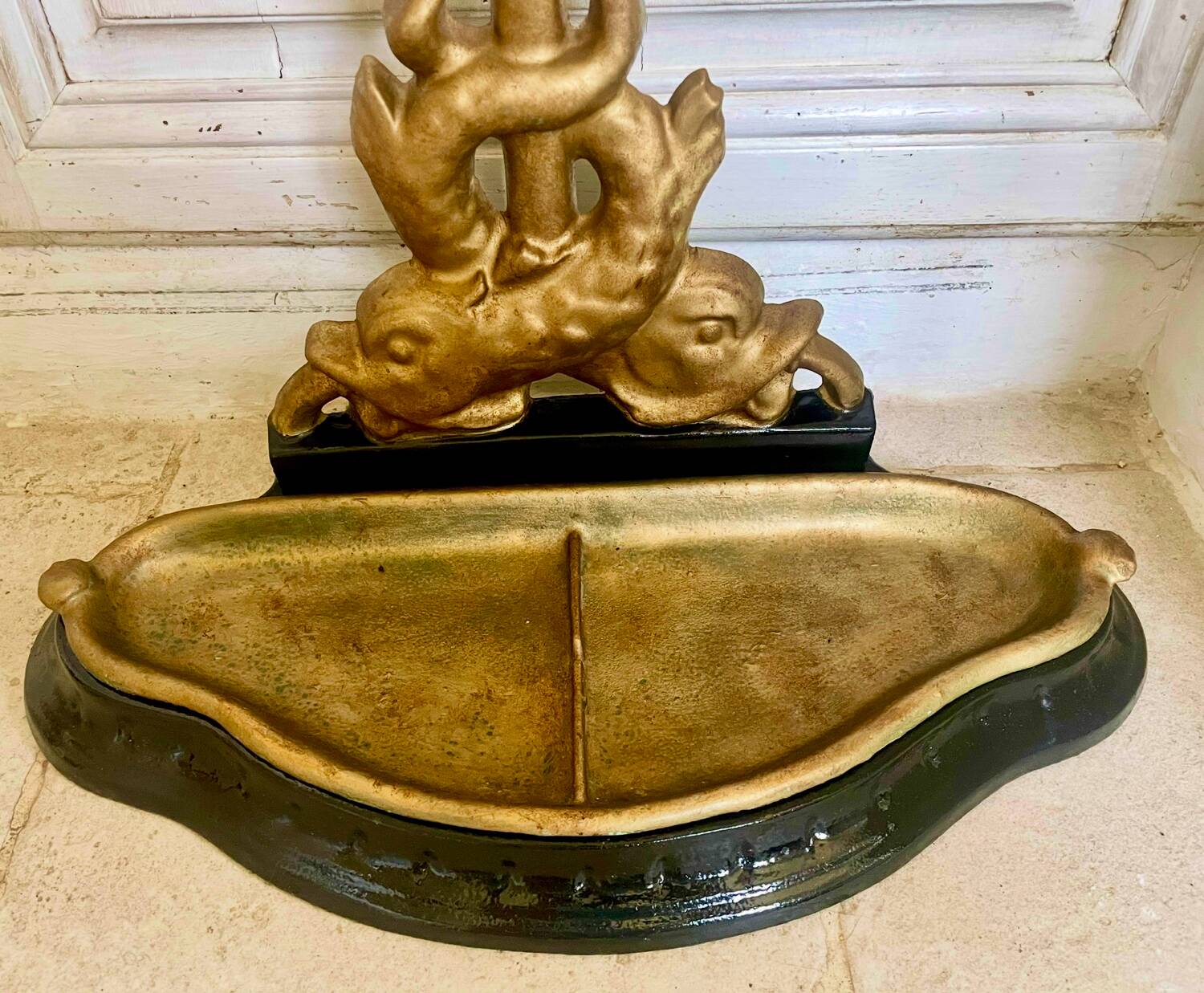 Art Nouveau cast iron umbrella stand