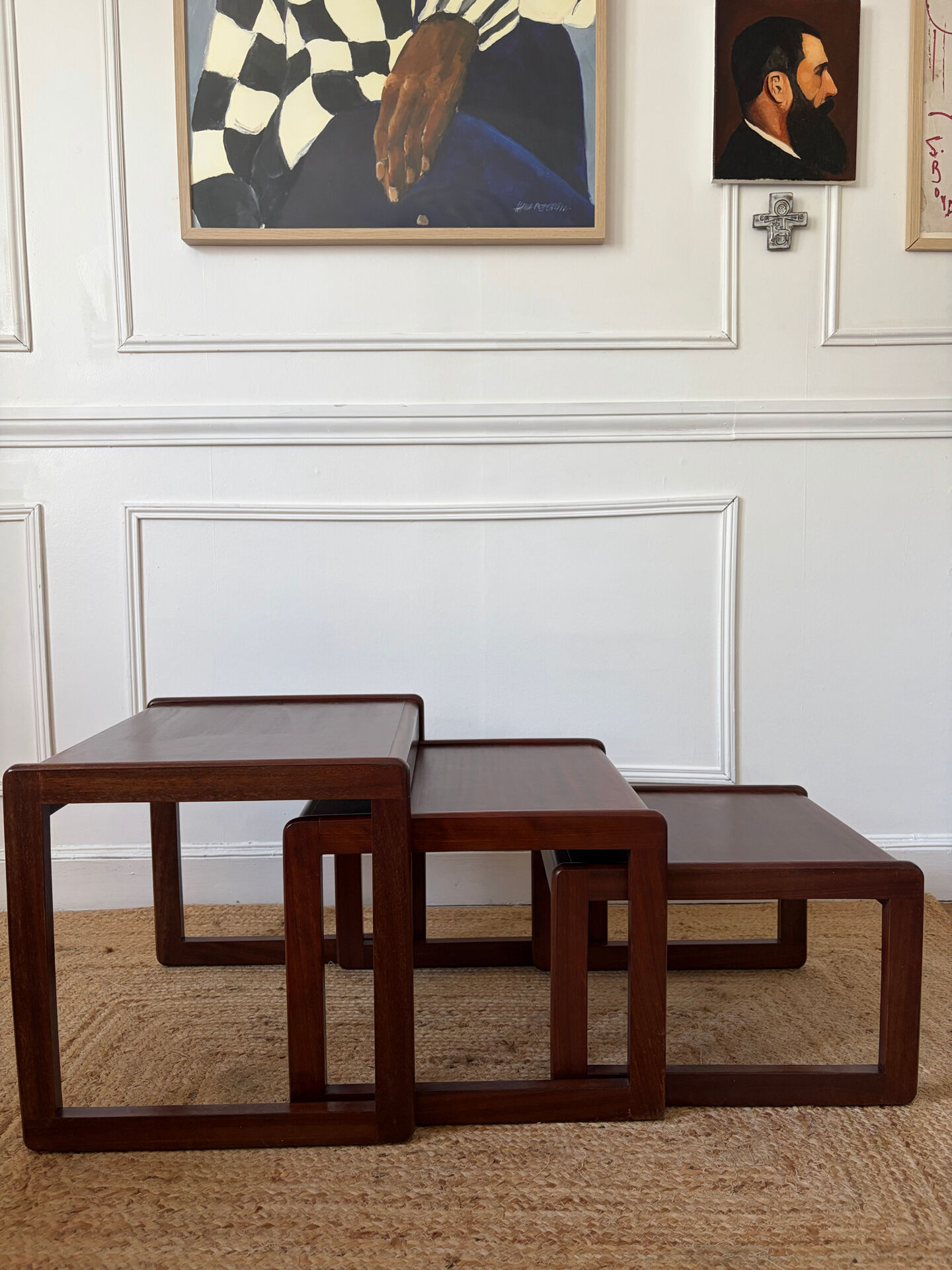 Nest of tables in teak from the 1960s.