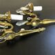 Pair of 1-light bronze sconces and Louis XV style stamps