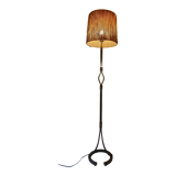 Lampadaire fer forgé et cuir