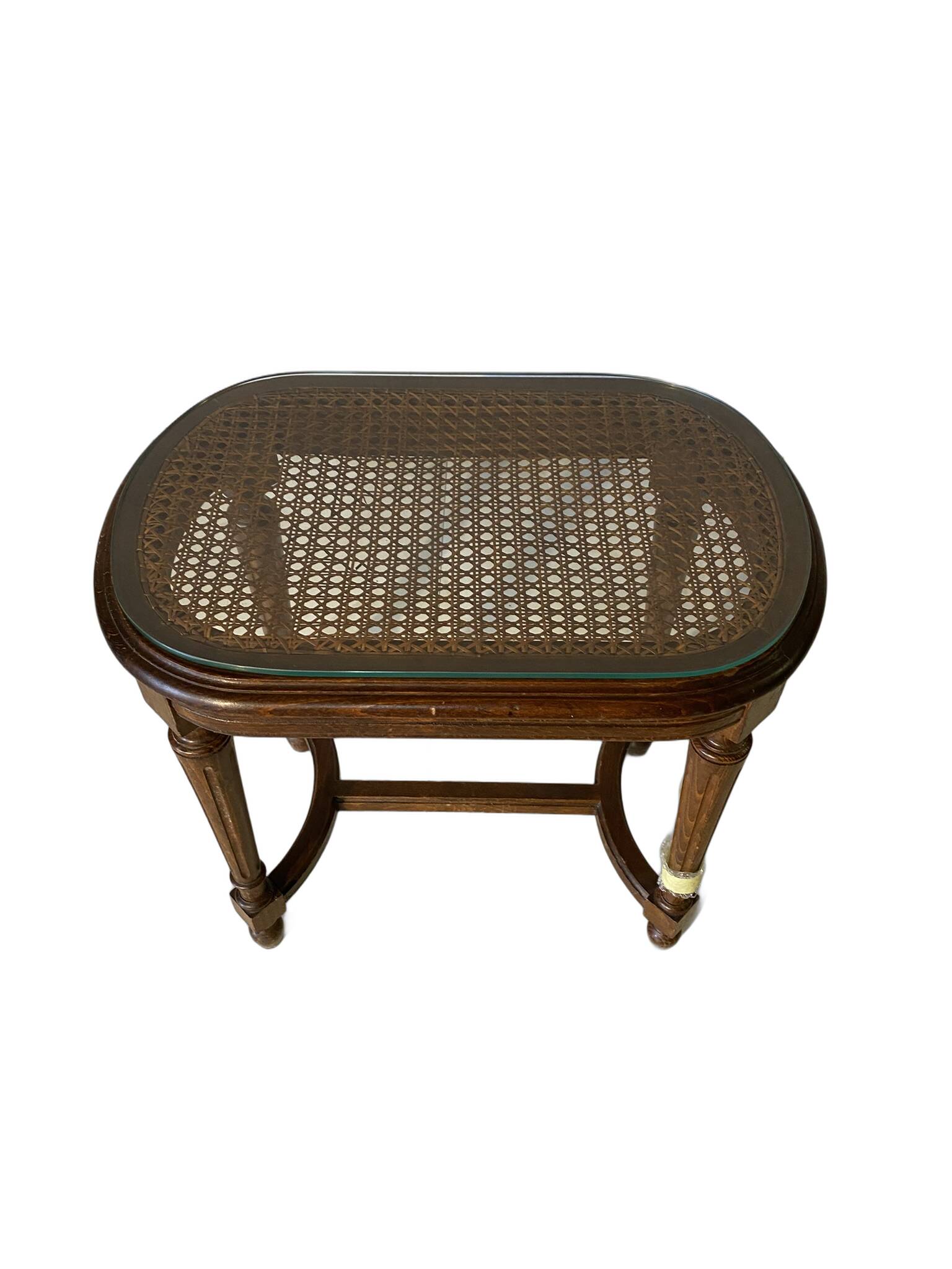Louis XVI style caned piano stool