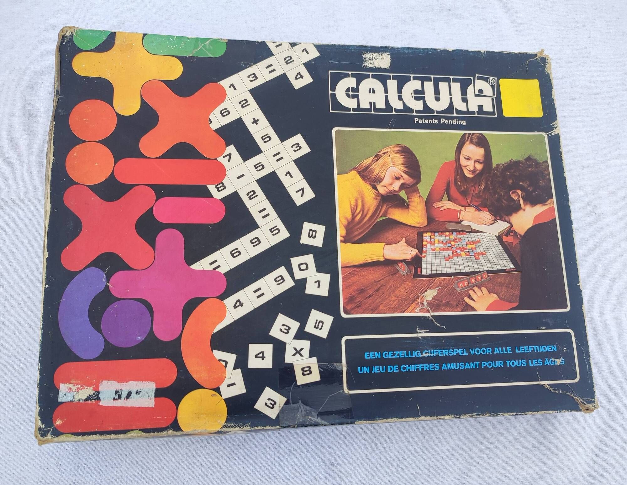 Vintage board game Calcula Interbero Mathematics in Scrabble style