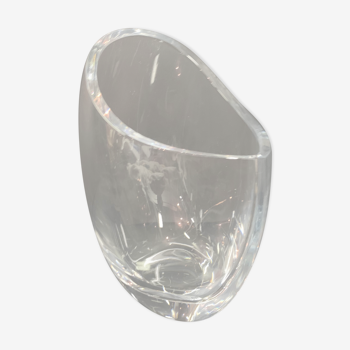 Christofle , vase en verre asymétrique